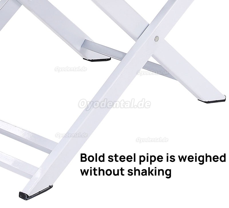 Tragbarer Zahnarzt-Klappstuhl mit LED-Licht, Luftturbine und Tablett